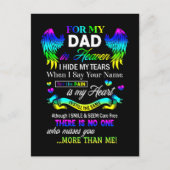 天国のパパに涙の日を隠す ポストカード (正面)