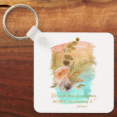 天国のピース引用文ボホフラワーズ キーホルダー (正面)