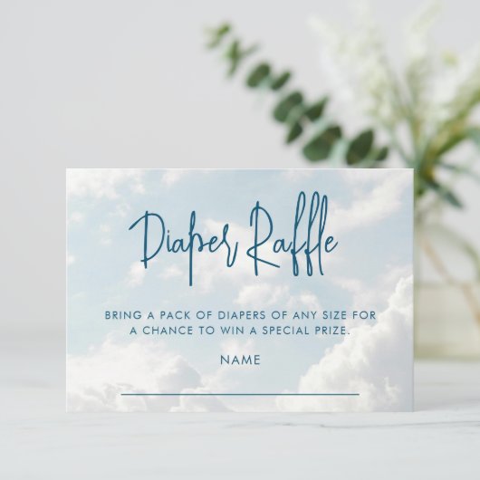 天国のピース赤ちゃんシャワーおむつラッフル エンクロージャーカード (スタンド正面)