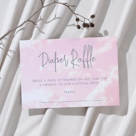 天国のピース赤ちゃんシャワーピンクおむつラッフル エンクロージャーカード