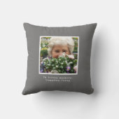 天国のホーム、グレー記念写真 クッション (裏面)