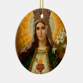 天国のメアリ・クイーンの我々のレディ純真ハート セラミックオーナメント (右)