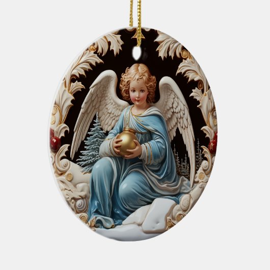 天国のレトロガーディアン：クリスマスエンジェル セラミックオーナメント (右)