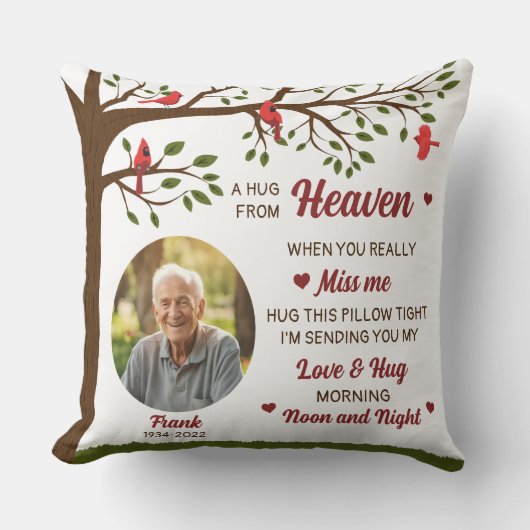 天国の写真パーソナライズされた枕の抱擁 クッション (正面)