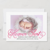 天国の出産発表 |少女 案内状 (正面)