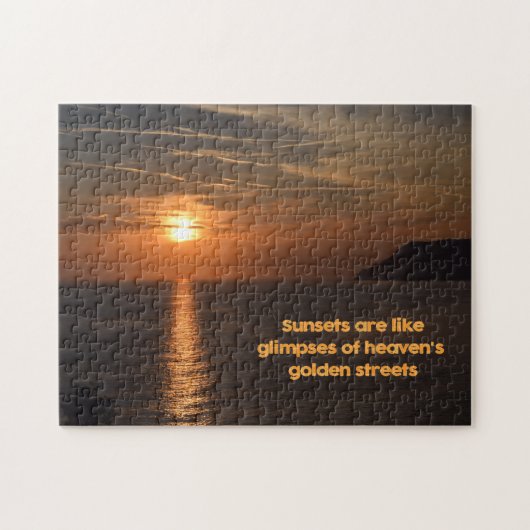 天国の垣間見た夕日 – 11 x 14インチ ジグソーパズル (横)
