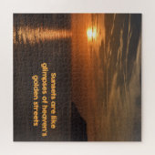 天国の垣間見た夕日 – 20 x 20インチ ジグソーパズル (横)