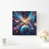 天国の天使が城壁の時計 スクエア壁時計 (ホーム)