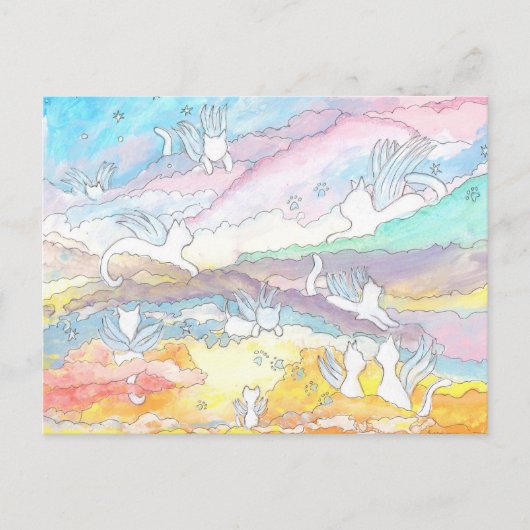 天国の天使猫たちよ、哀悼とペットの死への共感を ポストカード (正面)