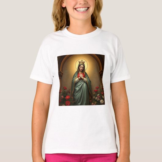 天国の女王 カトリック女子Tシャツ Tシャツ (正面)