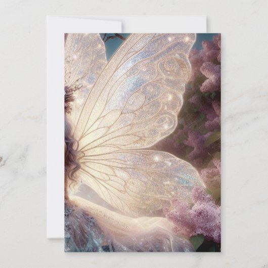 天国の小さなピース魔法の妖精の赤ちゃんシャワー 招待状 (裏面)