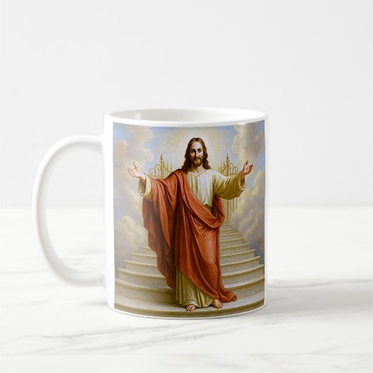 天国の抱擁イエス コーヒーマグカップ (左)