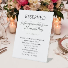 天国の新郎の祖父母結婚 台座サイン