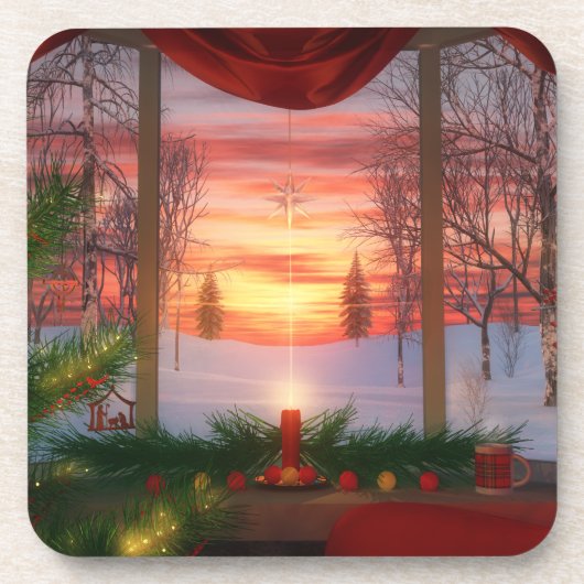 天国の日春クリスマスコルクコースター コースター (正面)