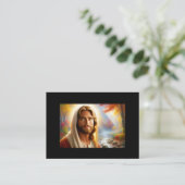 天国の森で微笑むイエス 名刺 (スタンド正面)