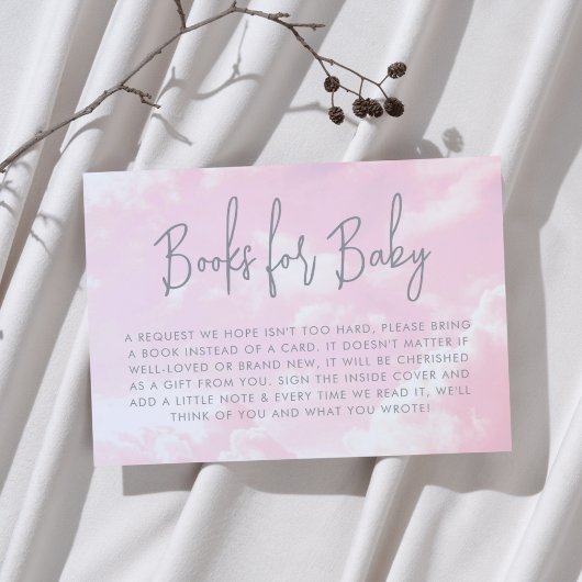 天国の片女の子の赤ちゃんシャワー本ベビー エンクロージャーカード