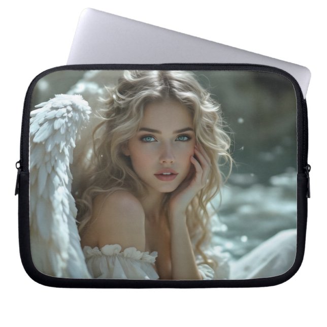 天国の目：静かな天使疑問に思 ラップトップスリーブ (正面)