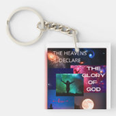 "天国の神の栄光を宣言"スクエアキーチェーン キーホルダー (正面)