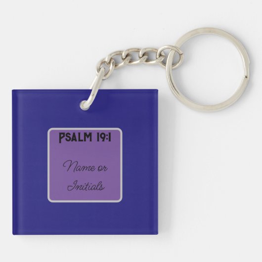 "天国の神の栄光を宣言"スクエアキーチェーン キーホルダー (裏面)