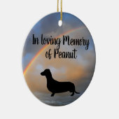 天国の裂け目の虹のダックスフントをカスタマイズ セラミックオーナメント (右)