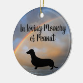 天国の裂け目の虹のダックスフントをカスタマイズ セラミックオーナメント (左)