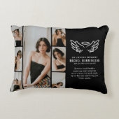 天国の記念碑の写真グリッド アクセントクッション (裏面)