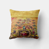 天国の金ゴールド箔の質感とイエスの門 クッション (裏面)