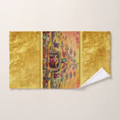 天国の金ゴールド箔の質感とイエスの門 バスタオルセット (ハンドタオル)