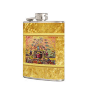 天国の金ゴールド箔の質感とイエスの門 フラスク (左)