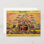 天国の金ゴールド箔の質感とイエスの門 ポストカード (正面/裏面)