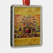 天国の金ゴールド箔の質感とイエスの門 メタルオーナメント (右)