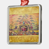 天国の金ゴールド箔の質感とイエスの門 メタルオーナメント (左)