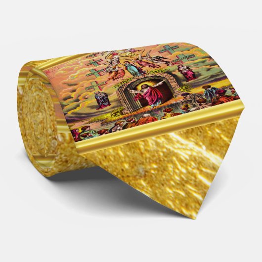 天国の門で、金ゴールド箔の質感とイエス ネクタイ (ロール)