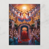 天国の門イエスが天使たちに囲まれた ポストカード (正面)