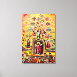 天国の門イエスは天使たちに受け入れられた キャンバスプリント