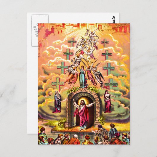 天国の門イエスは天使たちに受け入れられた ポストカード (正面/裏面)