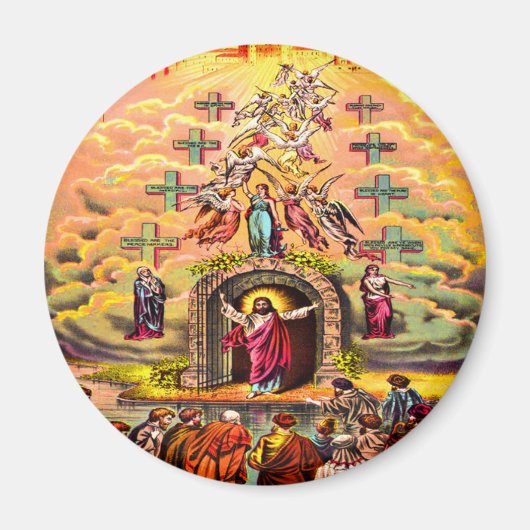 天国の門イエスは天使たちに受け入れられた マグネット (正面)