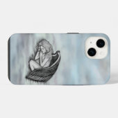 天国の雲の上で眠る天使 iPhoneケース (裏面横)