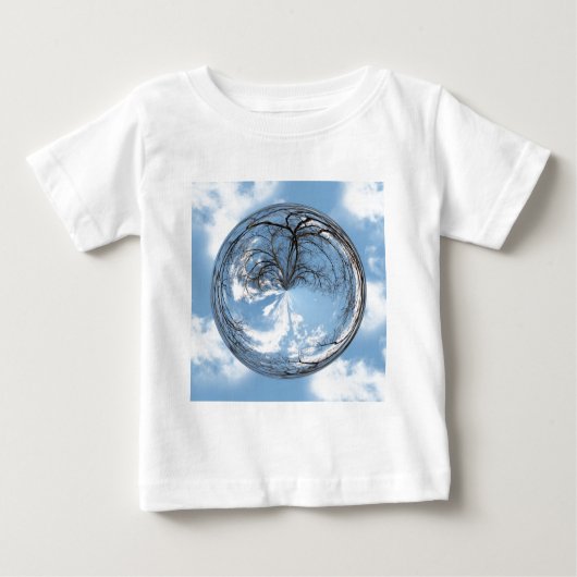 天国の高さツリー、雲、空、バブル ベビーTシャツ (正面)