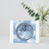 天国の高さツリー、雲、空、バブル ポストカード (スタンド正面)