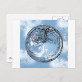 天国の高さツリー、雲、空、バブル ポストカード (正面/裏面)