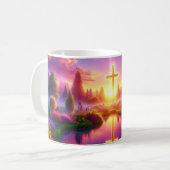 天国の黄金の十字架 コーヒーマグカップ (正面左)