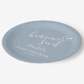 天国はほこりっぽい青い男の子の赤ちゃんシャワーを送信 ペーパープレート (アングル)