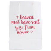 天国はロマンチックな引用文のギフトバッグを送ったにちがいありません ミディアムペーパーバッグ (裏面)