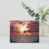 天国は実在場所!ヨハネ14: 1-3 KJV聖書 ポストカード (スタンド正面)