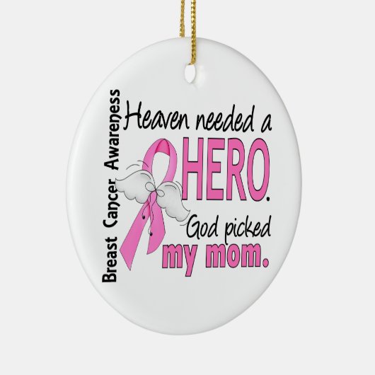 天国は英雄のお母さんの乳癌を必要としました セラミックオーナメント (右)