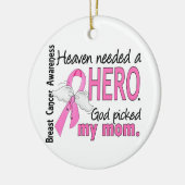 天国は英雄のお母さんの乳癌を必要としました セラミックオーナメント (左)