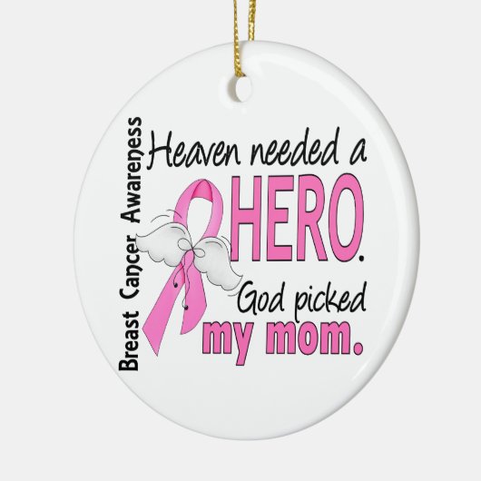 天国は英雄のお母さんの乳癌を必要としました セラミックオーナメント (左)