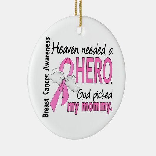 天国は英雄のお母さんの乳癌を必要としました セラミックオーナメント (右)