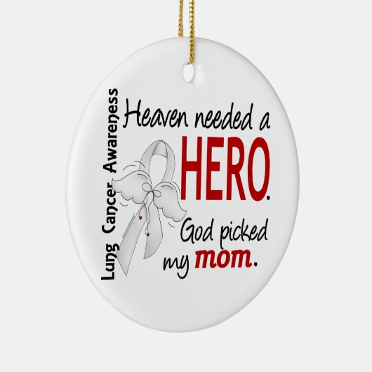 天国は英雄のお母さんの肺癌を必要としました セラミックオーナメント (右)